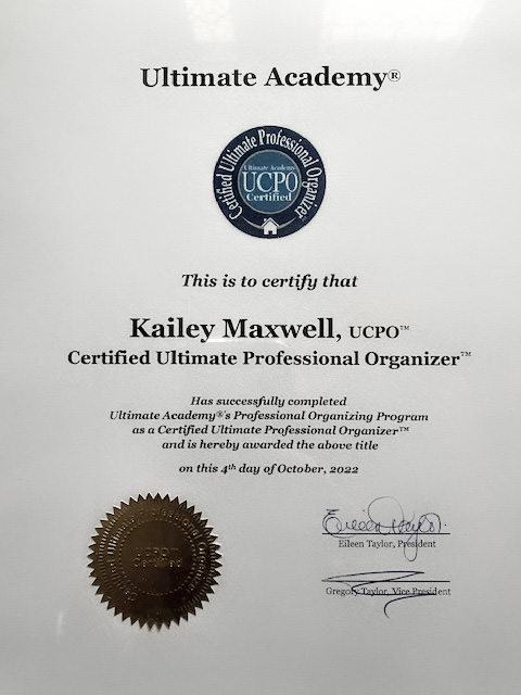 Ultimate Professional Organizer Diploma Kailey Maxwell